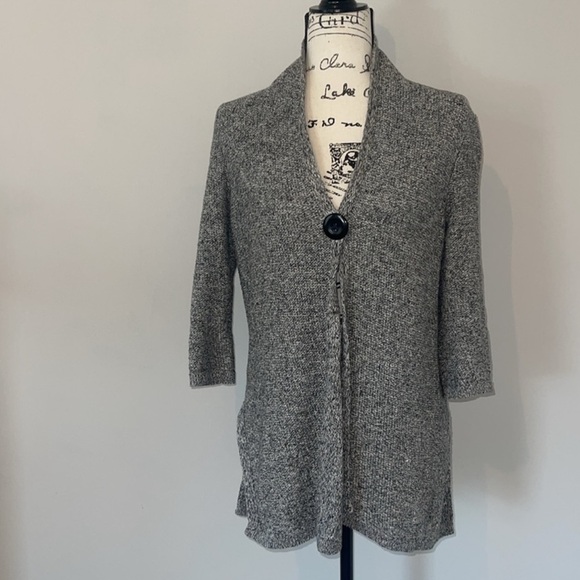 Eileen Fisher Petites Linen Blend Single Button Cardigan Sweater Sz Small - Picture 3 of 12